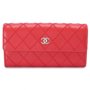 シャネルスーパーコピー財布CHANEL シャネル 財布 二つ折りフラップ ココマーク キルティング レザー レッド A80142