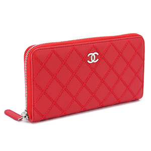 シャネルコピー財布 CHANEL シャネル 財布 ラウンドファスナー ココマーク キルティング レザー レッド A80143 RED - 商品画像 3