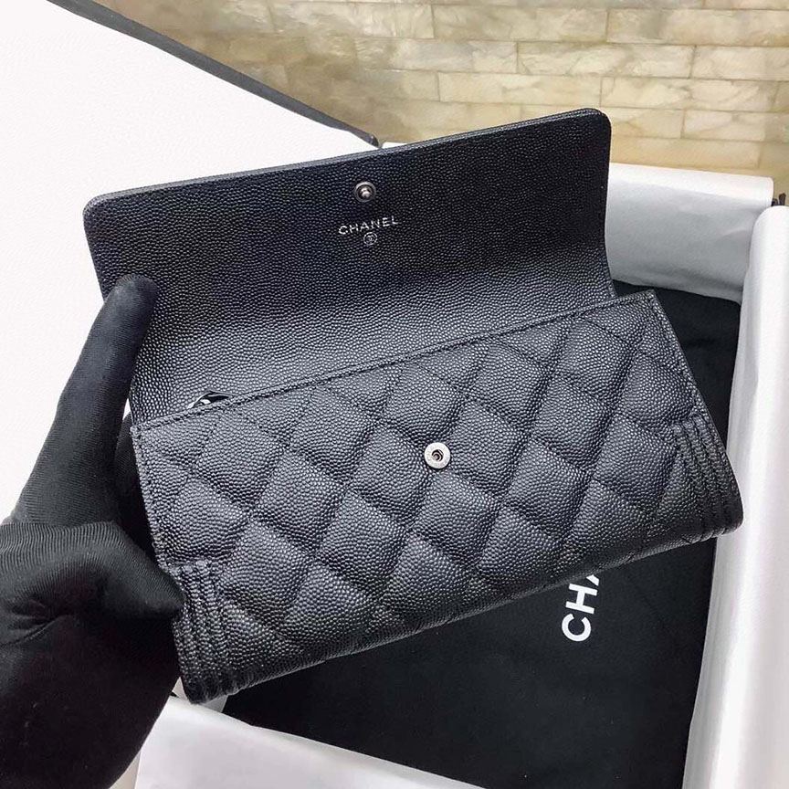 シャネル コピー 二つ折りウォレット A80286 キャビアスキン ブラック - 商品画像 1
