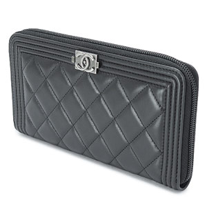 シャネル財布スーパーコピー ラウンドファスナー BOY CHANEL/ボーイシャネル キルティング マトラッセ レザー ブラック A80288 Y04639 NOIR - 商品画像 3