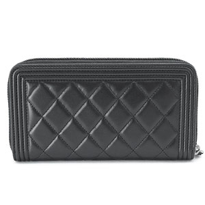 シャネル財布スーパーコピー ラウンドファスナー BOY CHANEL/ボーイシャネル キルティング マトラッセ レザー ブラック A80288 Y04639 NOIR - 商品画像 6