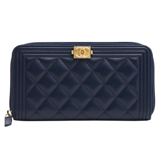 シャネル CHANEL ボーイシャネル・マトラッセ・GOLD金具・ラウンドファスナー長財布(ネイビー) A80288 Y09939 3B864/BLUE/BOY CHANEL - 商品画像 3