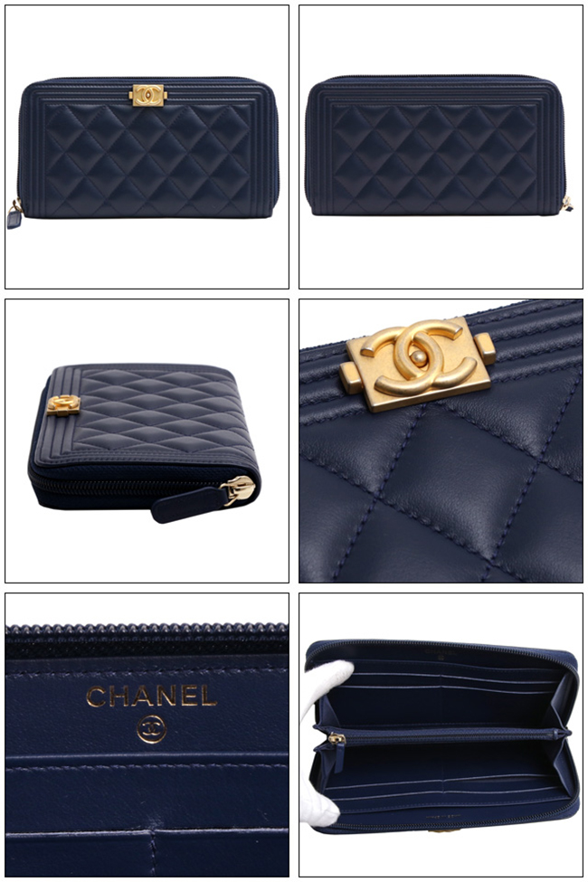 シャネル CHANEL ボーイシャネル・マトラッセ・GOLD金具・ラウンドファスナー長財布(ネイビー) A80288 Y09939 3B864/BLUE/BOY CHANEL - 商品画像 2