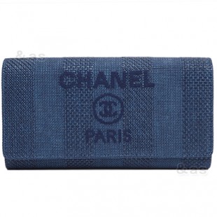 スーパーコピーシャネル 財布 ドーヴィル フラップウォレット ネイビー/デニムブルー/GO A81976 CHANEL