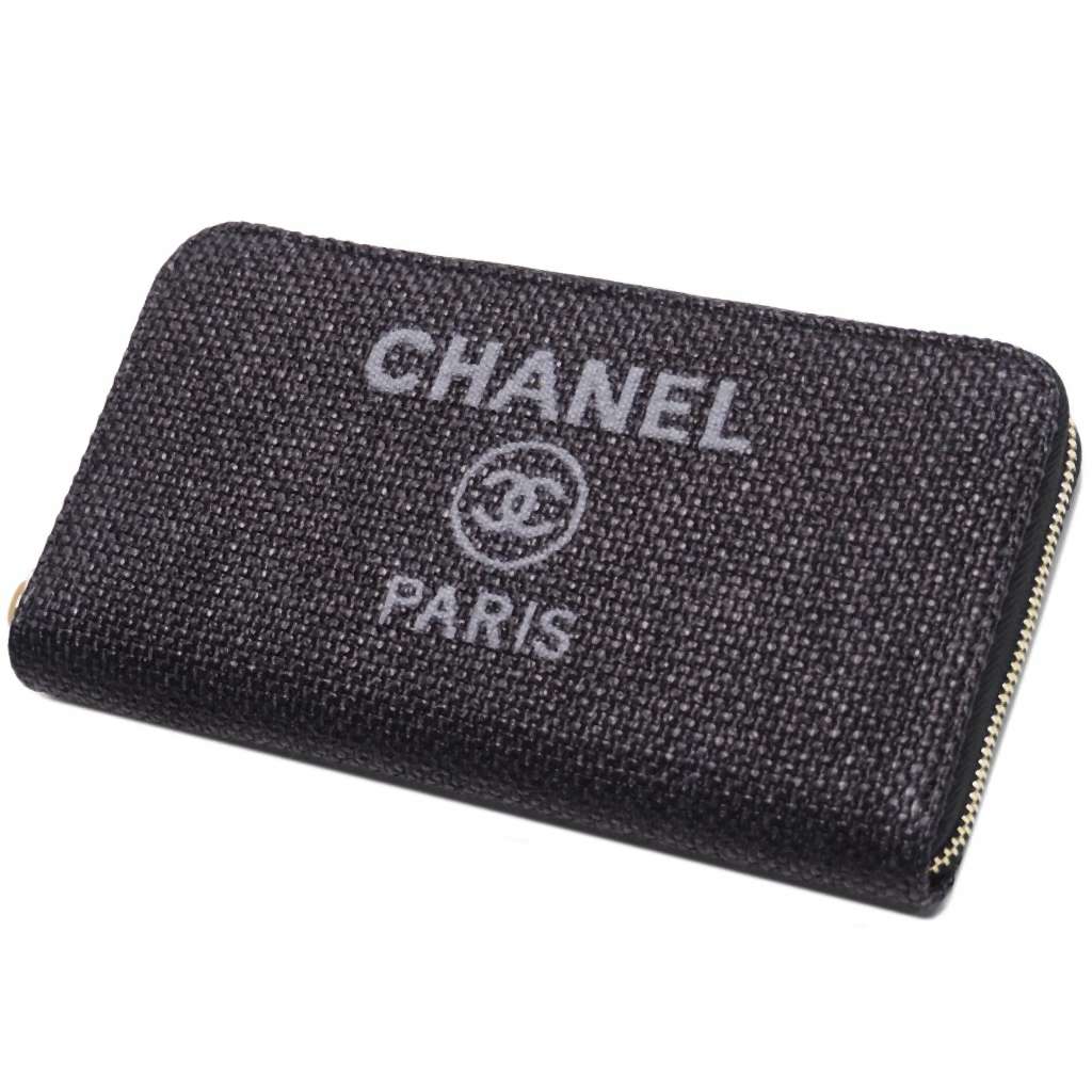 シャネル 財布 ドーヴィル ジップウォレット ラウンドファスナーサイフ 黒/GO A81977 CHANEL - 商品画像 4