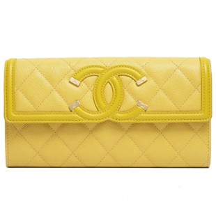 シャネル財布スーパーコピー CCフィリグリー ロング フラップウォレット イエロー/GO A84448 CHANEL - 商品画像 2