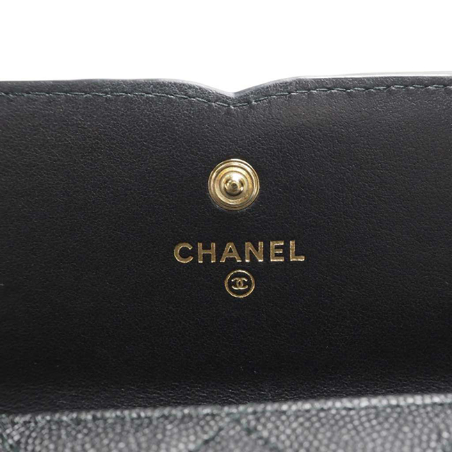 シャネル財布コピー CCフィリグリー キャビアスキン フラップウォレット 黒/GO A84448 CHANEL - 商品画像 3