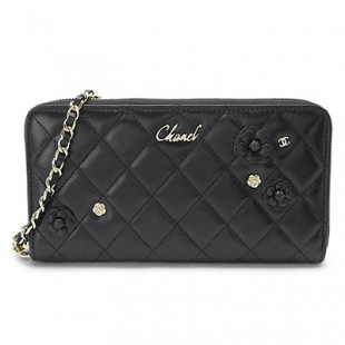 シャネルコピー長財布 レディース CHANEL AP0150 Y04059 94305 ラウンドファスナー 財布 カメリア ココマーク レザー ブラック 黒
