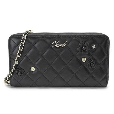 シャネルコピー長財布 レディース CHANEL AP0150 Y04059 94305 ラウンドファスナー 財布 カメリア ココマーク レザー ブラック 黒 - 商品画像 6