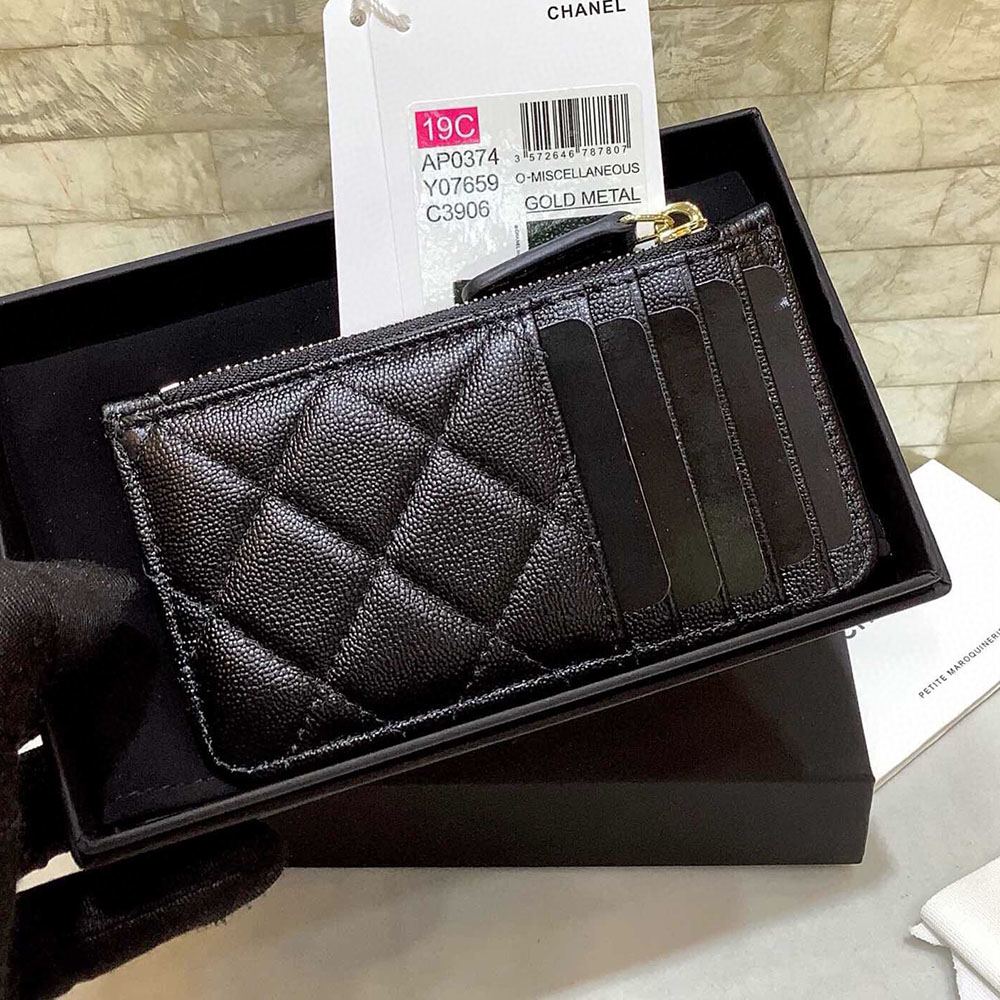 シャネル コピー マルチカードケース キャビアスキン ブラック AP0374 - 商品画像 4