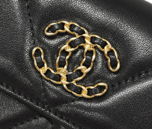 シャネル財布コピー AP0955 CHANEL 長札ファスナー 小銭入れ付き 長財布 CHANEL19 ロング フラップウォレット チェーン CC ブラックxダークピンク ゴールド金具 - 商品画像 10