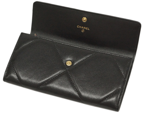 シャネル財布コピー AP0955 CHANEL 長札ファスナー 小銭入れ付き 長財布 CHANEL19 ロング フラップウォレット チェーン CC ブラックxダークピンク ゴールド金具 - 商品画像 9