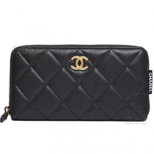 シャネルスーパーコピー財布 タグ付きメタルCCジップウォレット マトラッセ 黒/GO AP1150 CHANEL - 商品画像 2