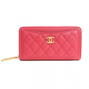 CHANELスーパーコピー コレクション パリジャンジャーニー ジップ ラウンドファスナー 長財布 AP1425B02849 N6511 CCマーク ローズピンク キャビアスキン ファスナー引き手 ゴールド金具 カメリア ラッピング
