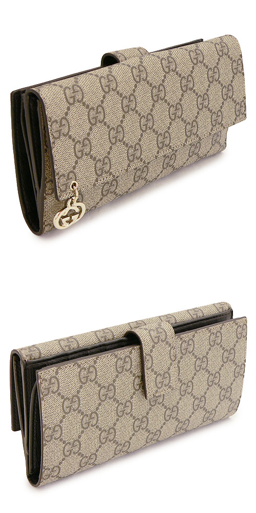 グッチコピー 長財布 GUCCI 212104 KGDDG 9768 財布 Wホック TESS GG PIERCE/GGピアス GGプラス/PVC ベージュ×ブラウン - 商品画像 2
