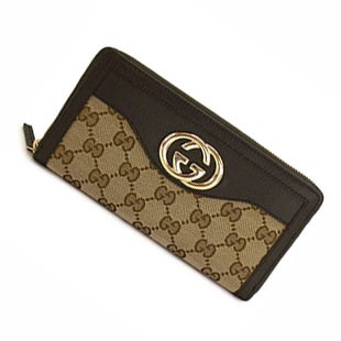 グッチコピー 長財布 GUCCI 財布 ラウンドファスナー SUKEY/スーキー GG柄キャンバス×レザー ベージュ×ダークブラウン 308012 FAFXG 9643 - 商品画像 1