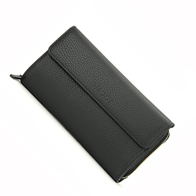 グッチコピー アウトレット 長財布 GUCCI OUTLET 347112 CAO0G 1000 財布 ユニセックス BLACK ブラック 黒 ロゴ エンボス 型押し メンズ 上品 クール ラグジュアリー シンプル - 商品画像 7