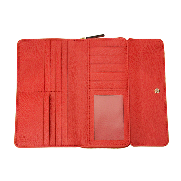 グッチ アウトレット 長財布 GUCCI OUTLET 347112 CAO0G 6511 財布 ユニセックス RED レッド 赤 型押し ロゴ エンボス コンチネンタルウォレット 上品 シンプル 多機能 トラベル - 商品画像 5