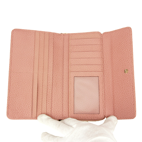 グッチコピー アウトレット 長財布 GUCCI OUTLET 347112 CAO0O 5806 財布 ユニセックス PINK(ピンク) ピンク ロゴ エンボス 型押し メンズ 上品 クール ラグジュアリー シンプル - 商品画像 1