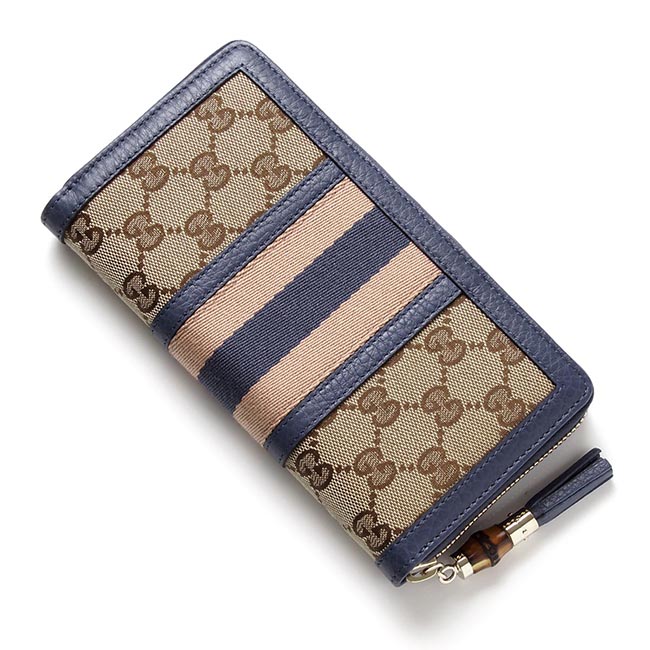 グッチ/GUCCIスーパーコピー ラウンドファスナー 長財布[小銭入れ付き] RANIA ORIGINAL GG ベージュ×エボニー×ブルー ブルー系 353651 f4ckg 9795 レディース - 商品画像 3