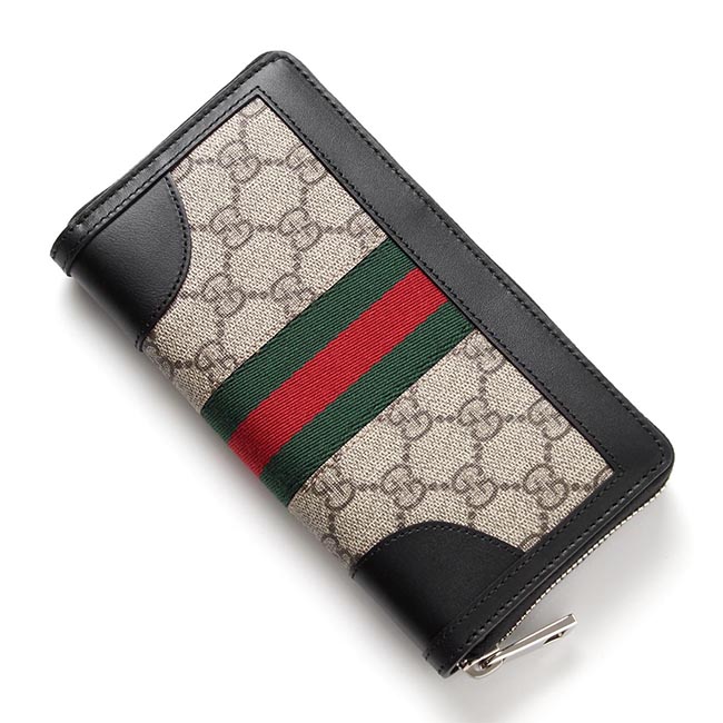 グッチスーパーコピー ラウンドファスナー 長財布[小銭入れ付き] GG SUPREME CANVAS ベージュ×エボニー×ブラック ブラウン系 388386 khn4n 9678 レディース - 商品画像 3