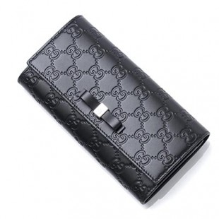 スーパーコピーブランドグッチ 長財布[小銭入れ付き] GUCCISSIMA ブラック ブラック系 388679 cwc1g 1000 レディース