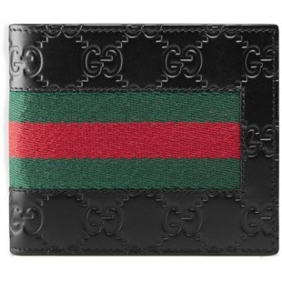 GUCCIコピー グッチ シグネチャー ウェブ 二つ折り財布 408827 CWCLN 1060