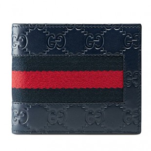 GUCCIスーパーコピー グッチ シグネチャー ウェブ 二つ折り財布 408827 CWCLN 8497
