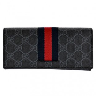 GUCCIスーパーコピー408830-KHN4N-1095 グッチ ファスナー長財布キャンバス×レザー ブラック×グレー - 商品画像 1