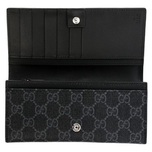GUCCIスーパーコピー408830-KHN4N-1095 グッチ ファスナー長財布キャンバス×レザー ブラック×グレー - 商品画像 2