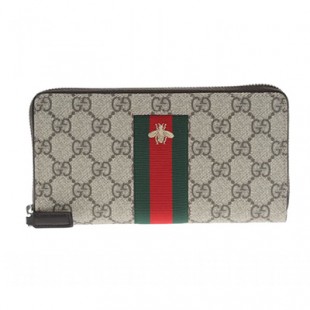 グッチスーパーコピー GUCCI GGスプリーム☆ビー刺しゅう入り*ラウンドジップ長財布 408831 KLQCN 8461