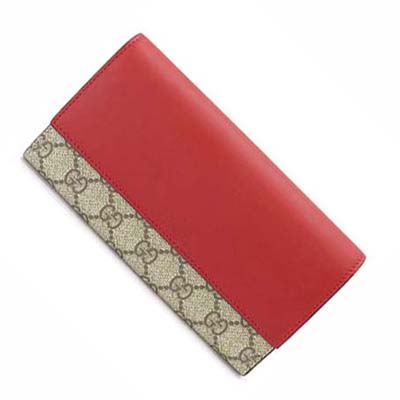 グッチコピー 長財布 GUCCI 財布 二つ折りフラップ 『2016年春夏新作』LINEA A/リネア GGスプリーム キャンバス レザー ベージュ×ハイビスカスレッド 410100 KLQIG 9784 - 商品画像 6