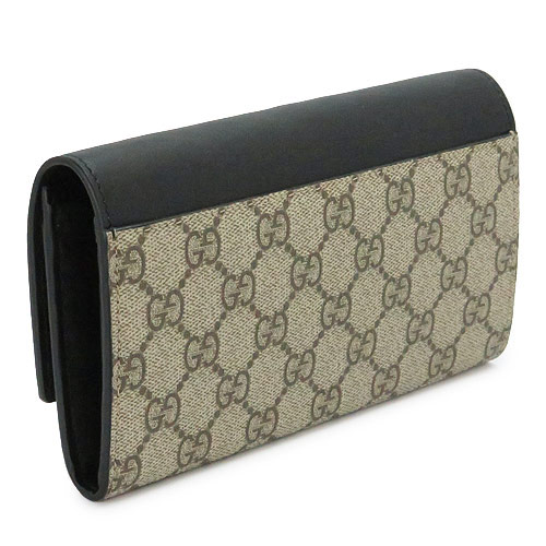 グッチコピー 長財布 GUCCI 財布 二つ折りフラップ 『2016年春夏新作』LINEA A/リネア GGスプリーム キャンバス レザー ベージュ×ブラック 410100 KHNKG 9769 - 商品画像 7