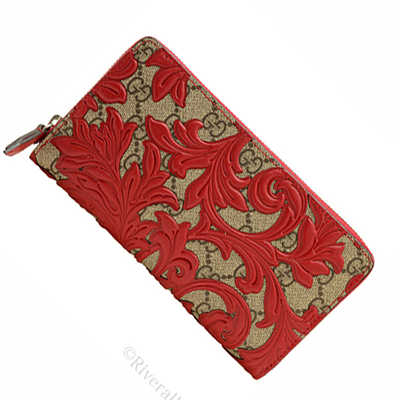 グッチコピー 財布 GUCCI ラウンドファスナー長財布 アラベスク レディース ベージュ×ハイビスカスレッド GGスプリームキャンバスxレザー 410102klqpn9778 - 商品画像 3