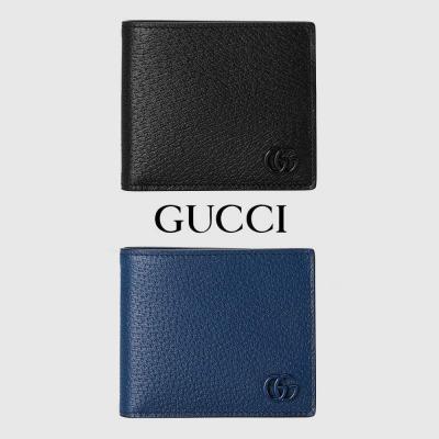 グッチ GGマーモント コインウォレット ブラック カーフスキン 二つ折り財布 メタルロゴ コンパクトウォレット コインケース付き サイフ ダブルG 428725 0YK0N 1000