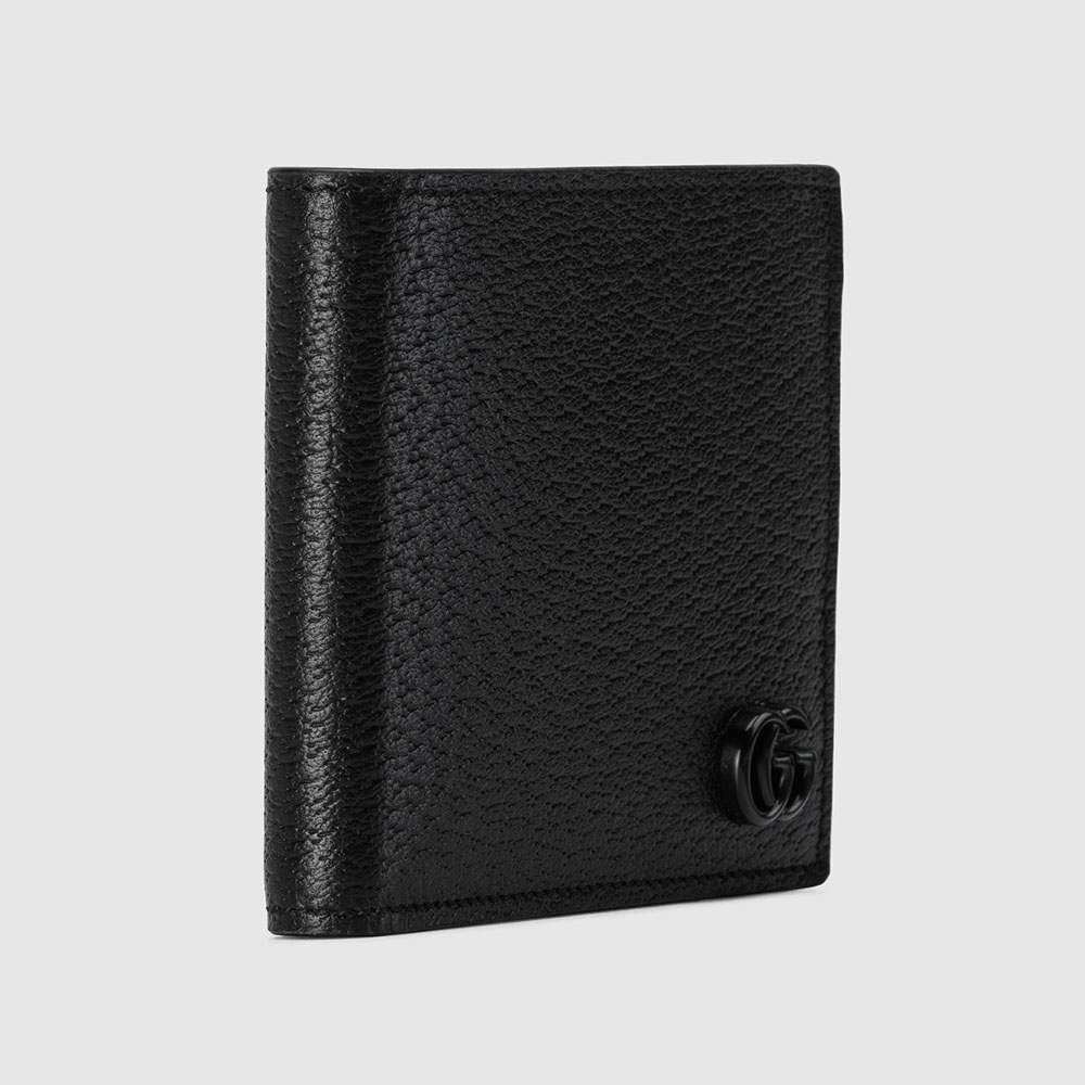 グッチ GGマーモント コインウォレット ブラック カーフスキン 二つ折り財布 メタルロゴ コンパクトウォレット コインケース付き サイフ ダブルG 428725 0YK0N 1000 - 商品画像 4