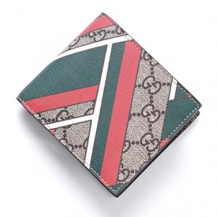 グッチ/GUCCIコピー 2つ折り財布[小銭入れ付き] シェブロン GGスプリーム ベージュ×エボニー×ブラウン マルチカラー系 429222 k1m1t 8574 メンズ