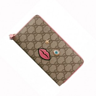 グッチスーパーコピー 長財布 431392 K05RG 8790 CIRCUS 顔スプリームラウンド長財布 レディース ベージュ/ピンク - 商品画像 2