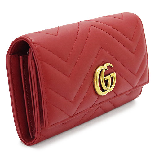 グッチスーパーコピー 長財布 GUCCI 443436 DRW1T 6433 二つ折り長財布 『2017年春夏新作』GG MARMONT/GGマーモント キルティング レザー ハイビスカスレッド - 商品画像 3
