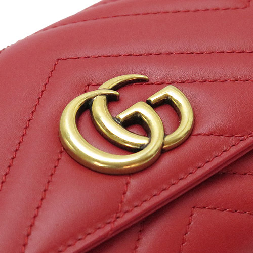 グッチスーパーコピー 長財布 GUCCI 443436 DRW1T 6433 二つ折り長財布 『2017年春夏新作』GG MARMONT/GGマーモント キルティング レザー ハイビスカスレッド - 商品画像 1