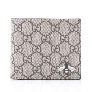 グッチスーパーコピー GUCCI 二つ折り 財布 小銭入れ付き ベージュ メンズ ウォレット ギフト プレゼント 451266 k5t1n 8666 BEE ビープリント GGスプリーム - 商品画像 2