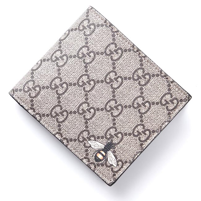 グッチスーパーコピー GUCCI 二つ折り 財布 小銭入れ付き ベージュ メンズ ウォレット ギフト プレゼント 451266 k5t1n 8666 BEE ビープリント GGスプリーム - 商品画像 5