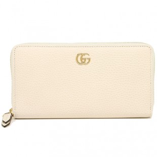 グッチコピー 財布 GUCCI 456117 CAO0G 9022 プチ マーモント PETITE MARMONT ジップアラウンドウォレット レディース 長財布 無地 MYSTIC WH 白