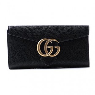 グッチコピー GUCCI 長財布 小銭入れ付き ブラック レディース ギフト プレゼント レザー 本革 ブラック 黒 456117 cao0g 5729 MARMONT マーモント - 商品画像 2