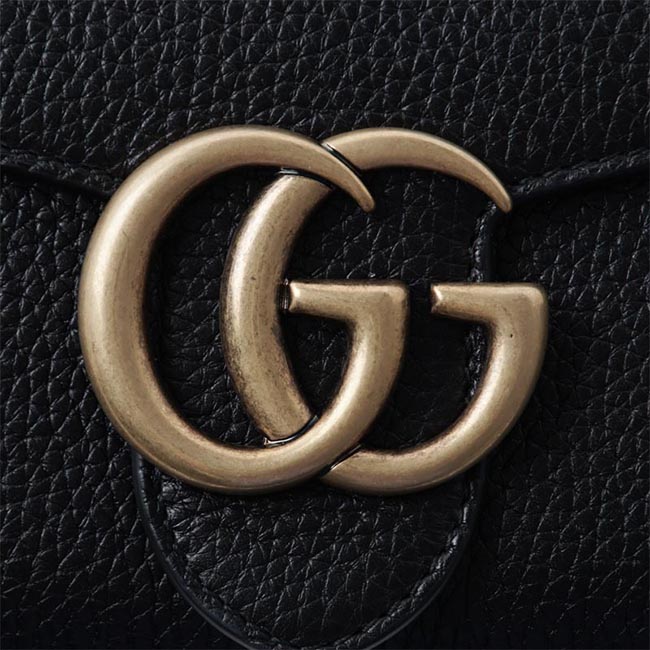 グッチコピー GUCCI 長財布 小銭入れ付き ブラック レディース ギフト プレゼント レザー 本革 ブラック 黒 456117 cao0g 5729 MARMONT マーモント - 商品画像 1