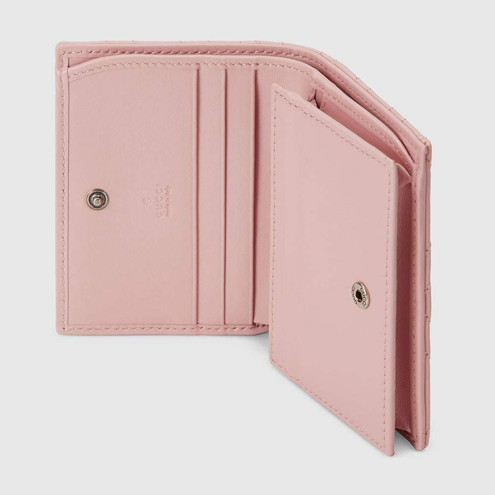 グッチ GUCCI 財布 二つ折り財布 466492 DTD1T 1000 ブラック GGマーモント シェブロン キルティング レザー コンパクト ウォレット - 商品画像 5