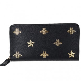 グッチスーパーコピー GUCCI 長財布 メンズ 蜂 Bee Star メンズ ラウンドファスナー長財布 ブラック系 495062 DJ2KT 8474