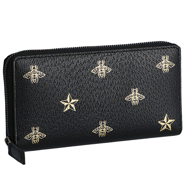 グッチスーパーコピー GUCCI 長財布 メンズ 蜂 Bee Star メンズ ラウンドファスナー長財布 ブラック系 495062 DJ2KT 8474 - 商品画像 1