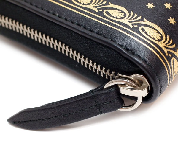 グッチ財布スーパーコピー GUCCI ファスナー長財布 GUCCY ロゴブラック/ゴールド レザー メンズ レディース 510488 0GUSN 1055 - 商品画像 1