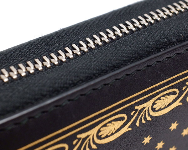 グッチ財布スーパーコピー GUCCI ファスナー長財布 GUCCY ロゴブラック/ゴールド レザー メンズ レディース 510488 0GUSN 1055 - 商品画像 6